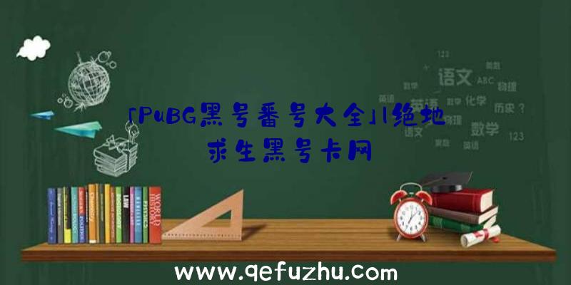 「PuBG黑号番号大全」|绝地求生黑号卡网